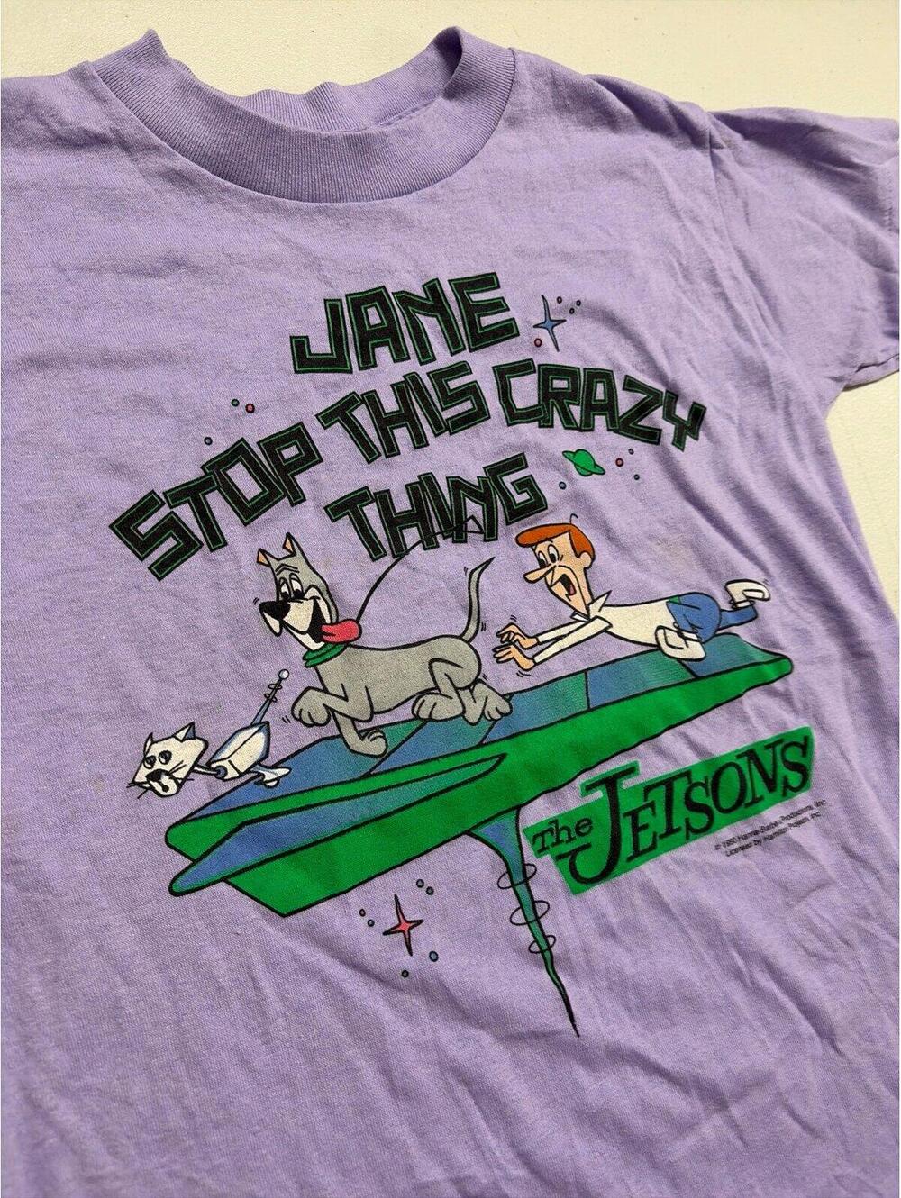 VTG 1990 The Jetsons T-Shirt Kids Large George Jane Stop This Crazy Thing Rare